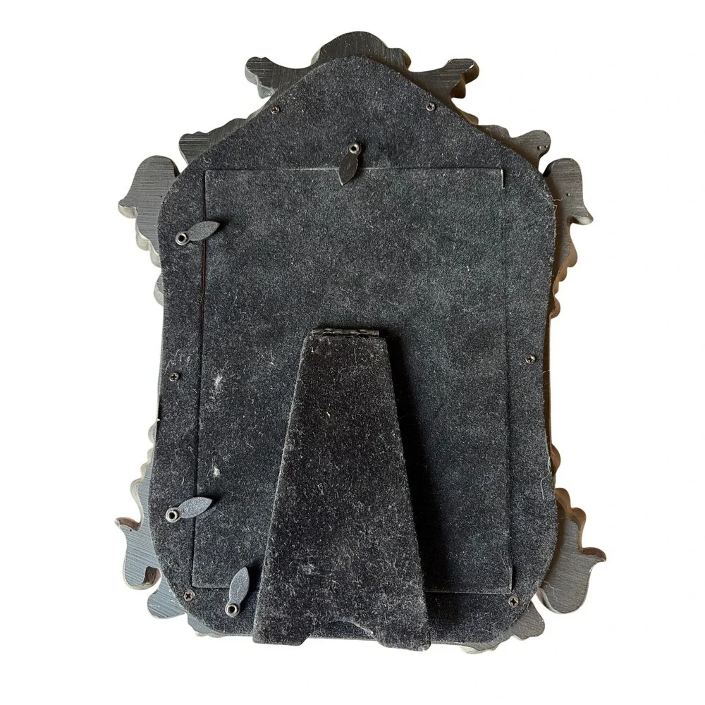 VTG Picture Frame Ornate Black‎ Gothic Charcoal Distressed Scroll 8X10 Photo 4X6